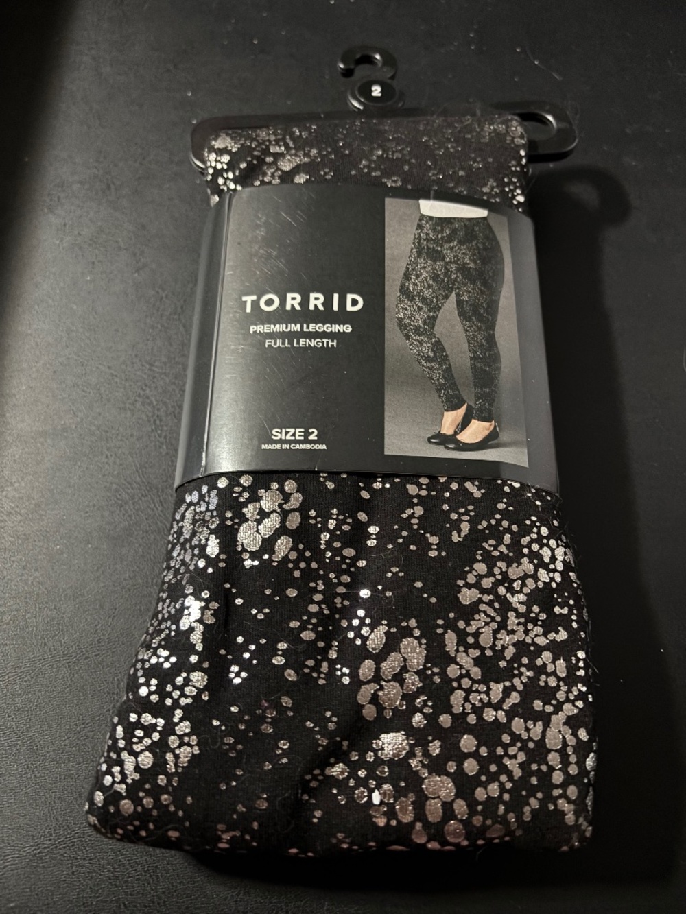 METALLIC SPLATTER BLACK- FULL LENGTH PREMIUM LEGGING